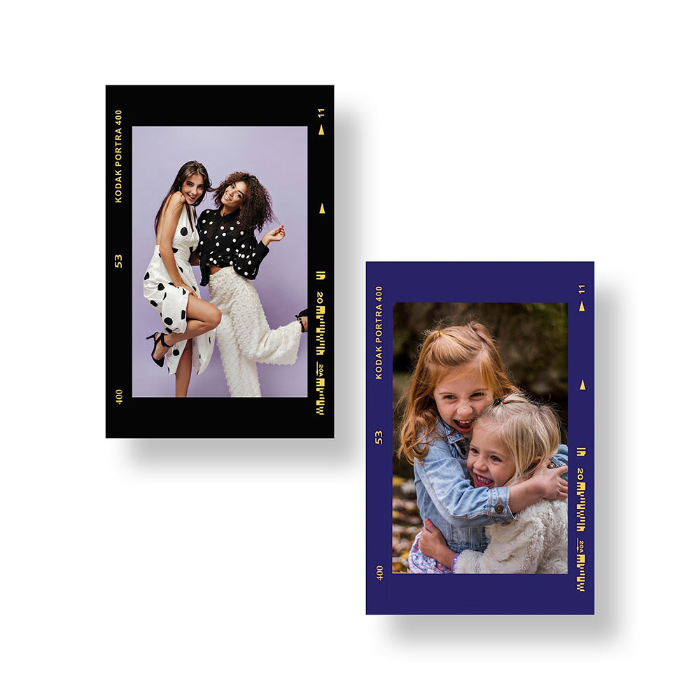Cetak Foto 2R Black Frame Film Style